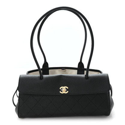 Chanel Grained Calfskin Stitched Urban Essentials Small Shopping Bag Black 1 of 10