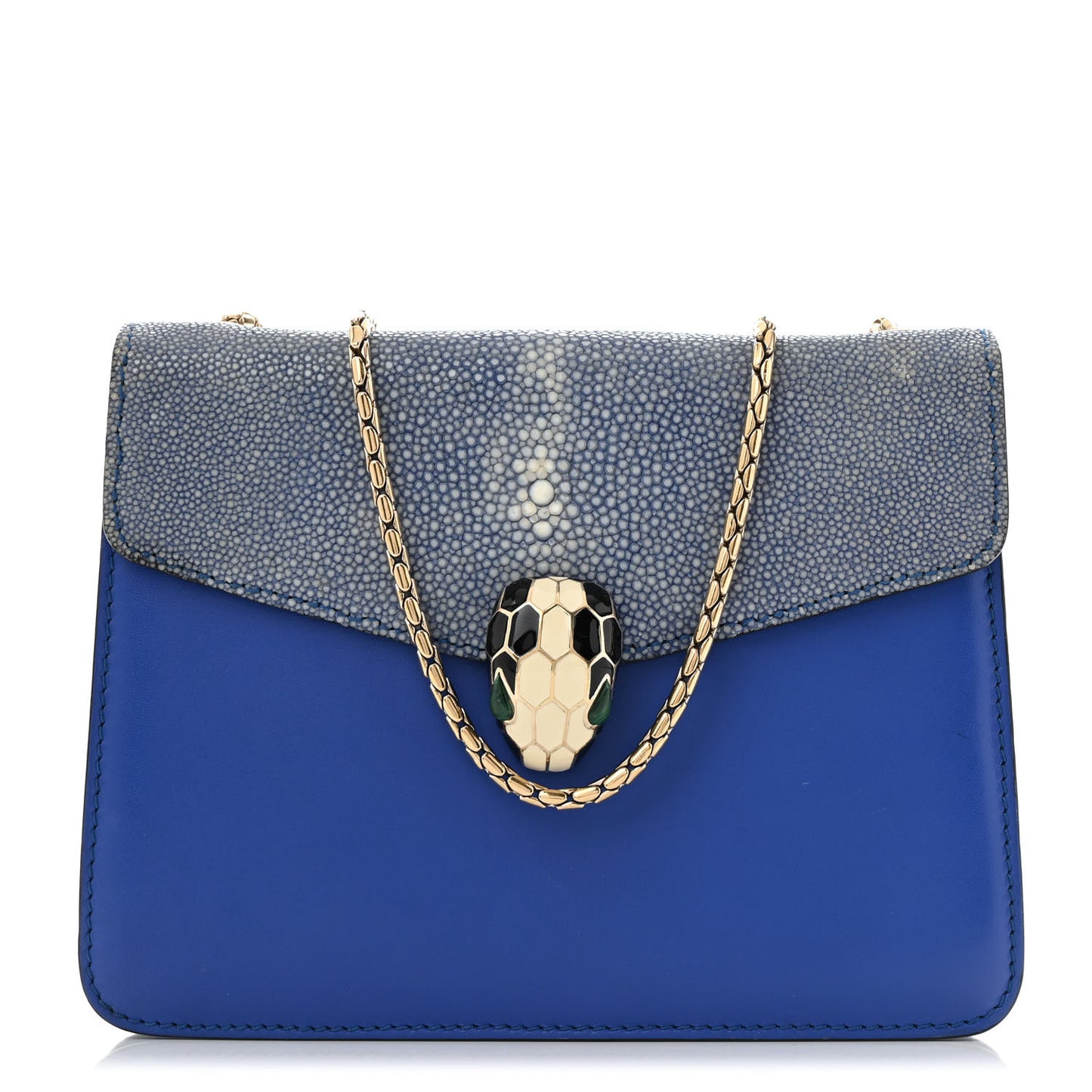 Galuchat Calfskin Serpenti Forever Crossbody Bag Blue
