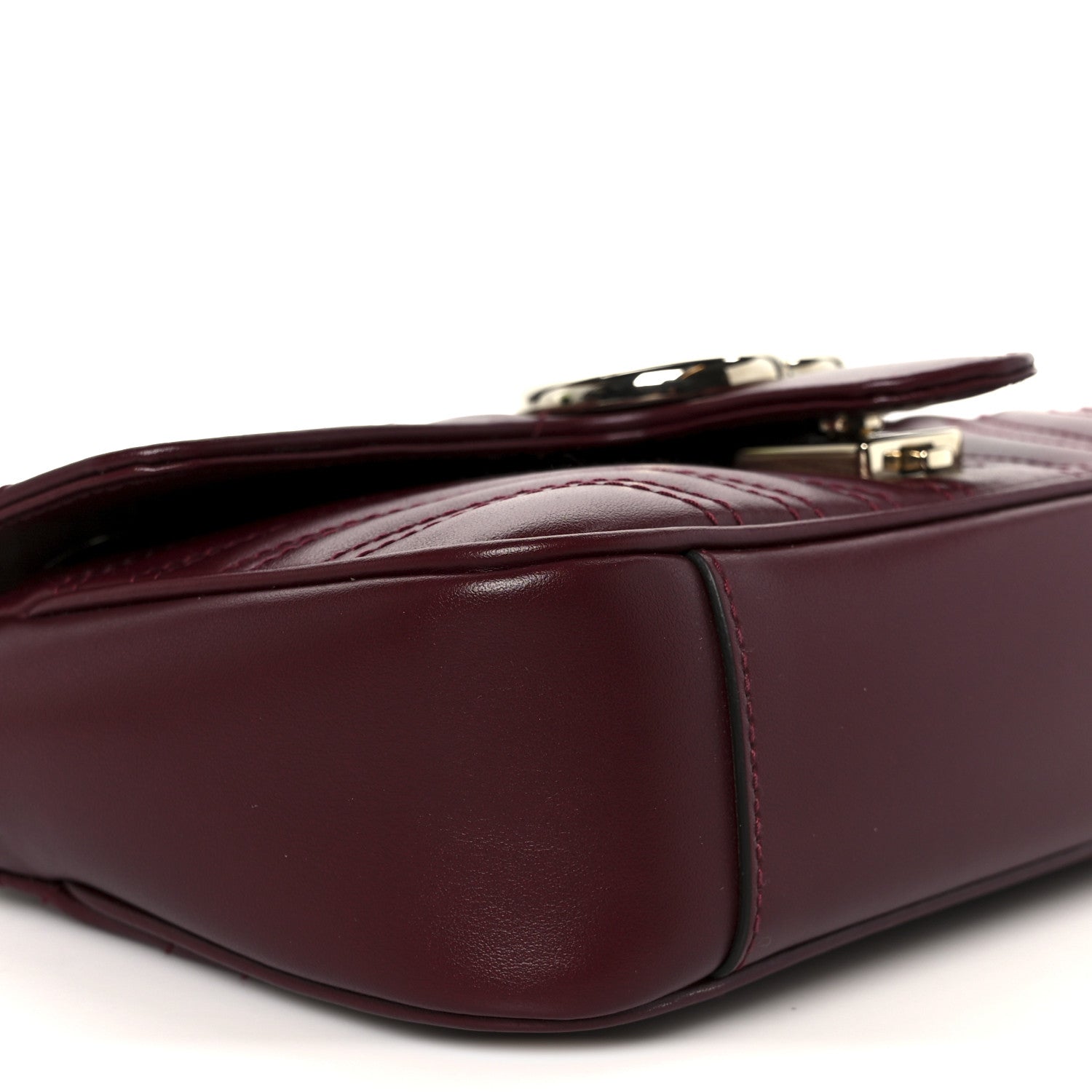 Gucci Lambskin Matelasse Mini GG Marmont Shoulder Bag Rosso Ancora 9 of 11