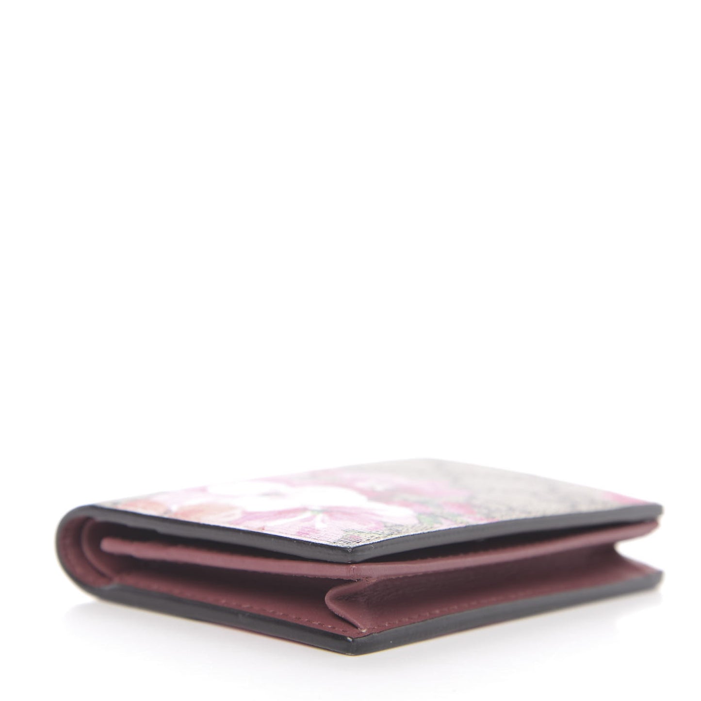 GG Supreme Monogram Blooms Card Case Beige Multicolor Dry Rose