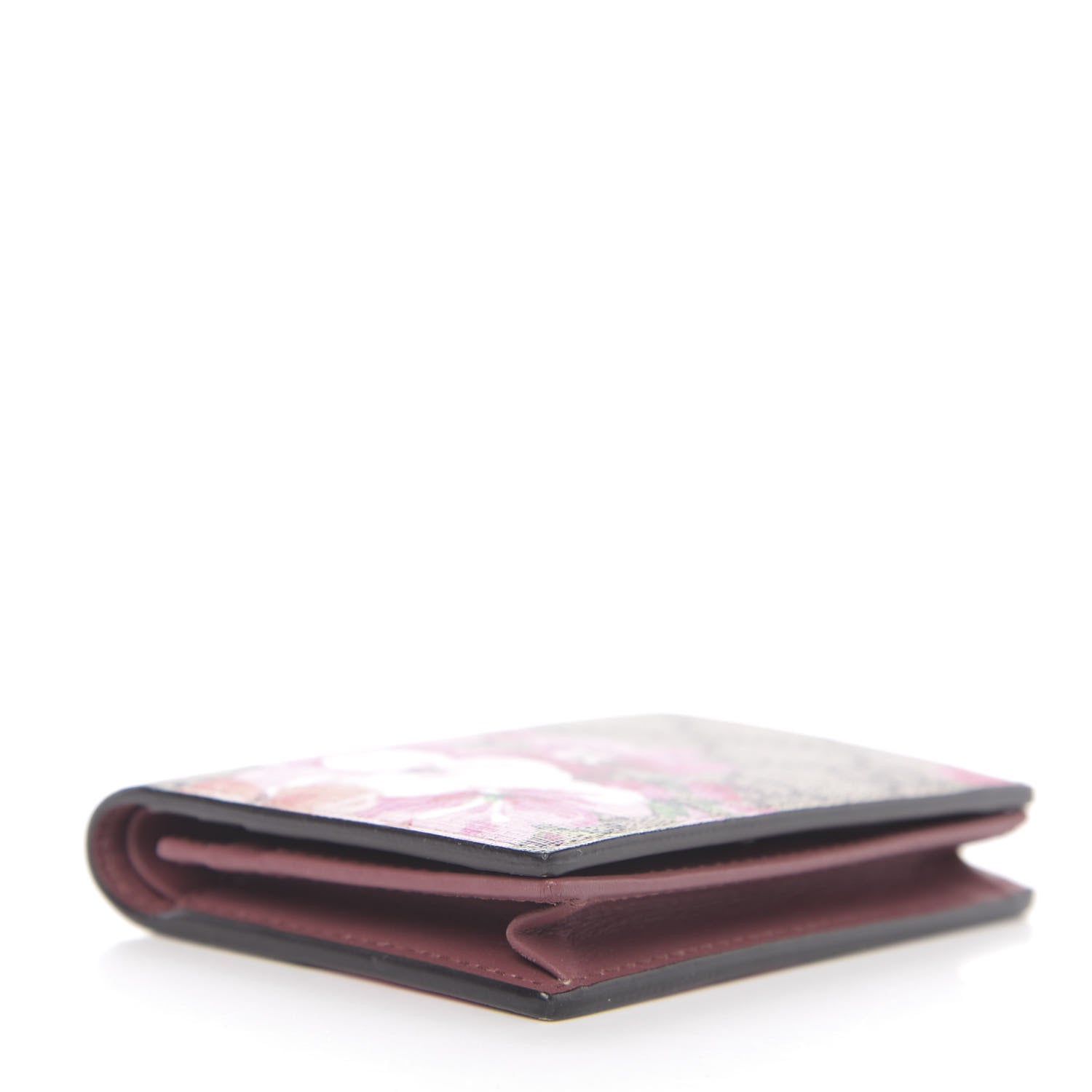 Gucci GG Supreme Monogram Blooms Card Case Beige Multicolor Dry Rose 3 of 6