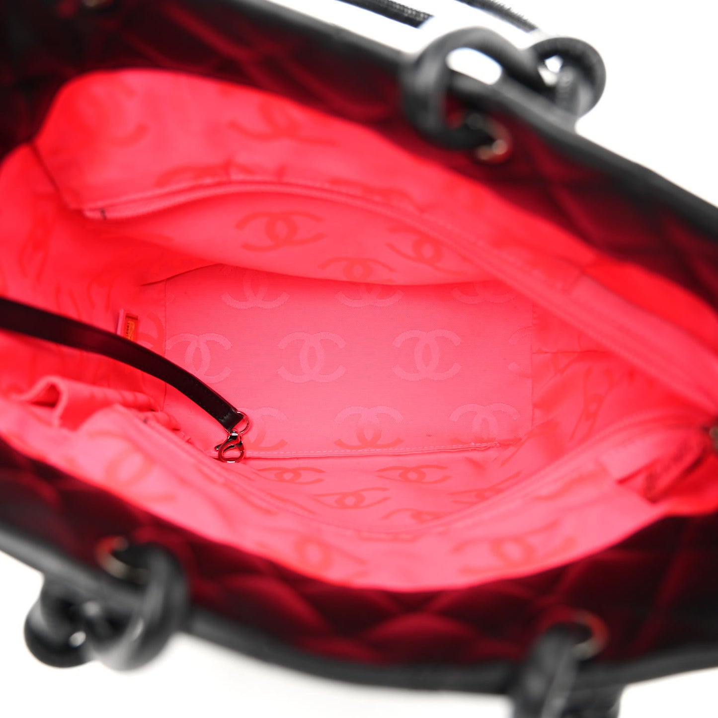 Calfskin Quilted Medium Cambon Tote Black