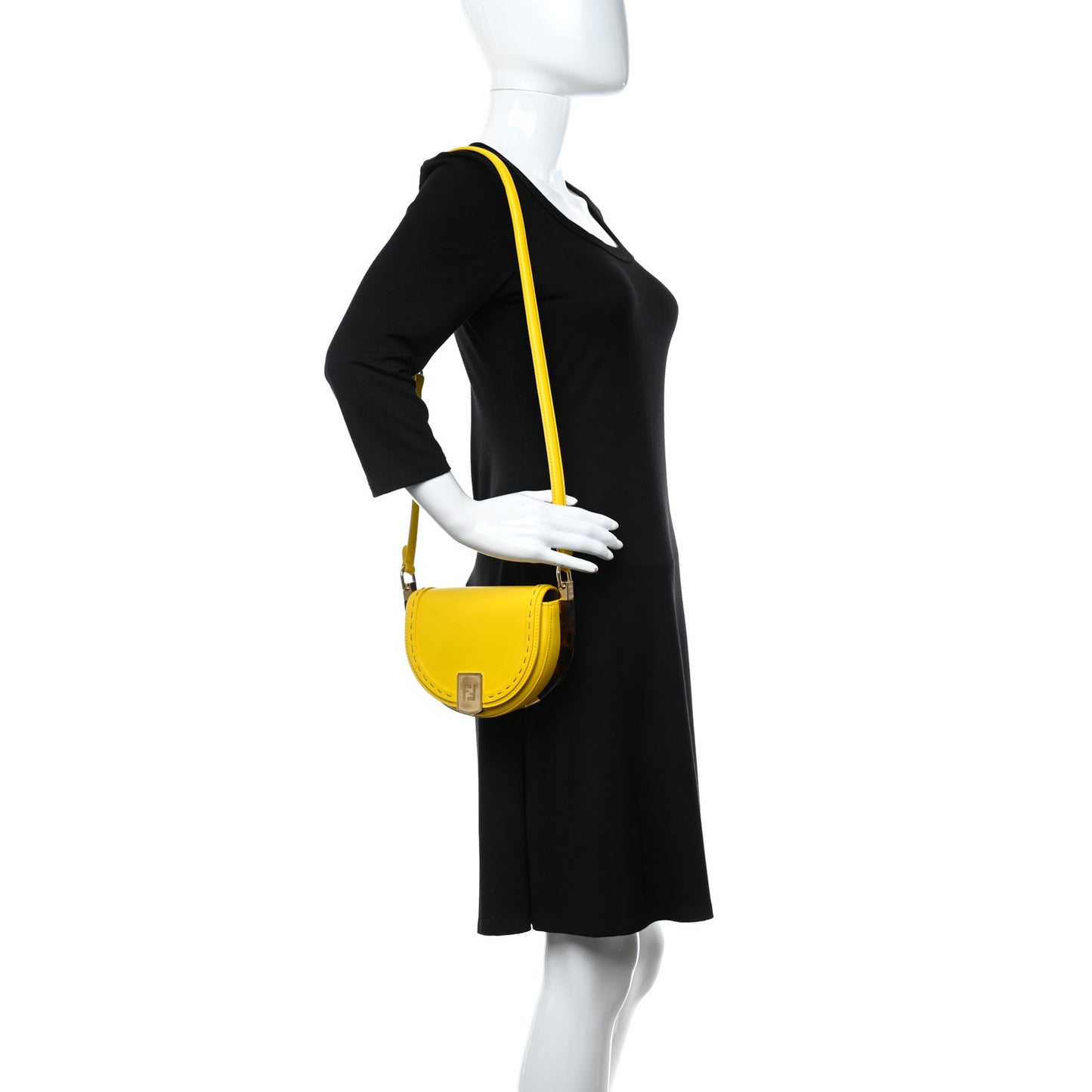 Vitello King Plexiglass Moonlight Shoulder Bag Lemon