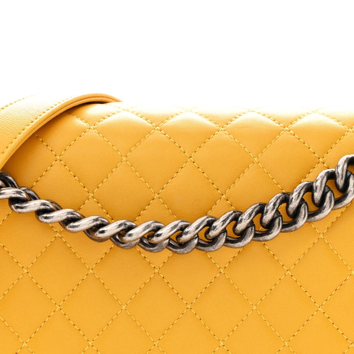 Chanel Lambskin Quilted New Medium Boy Flap Yellow 8 of 10