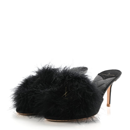 Louis Vuitton Marabou Crystal LV Marilyn Mule 39 Black 3 of 9