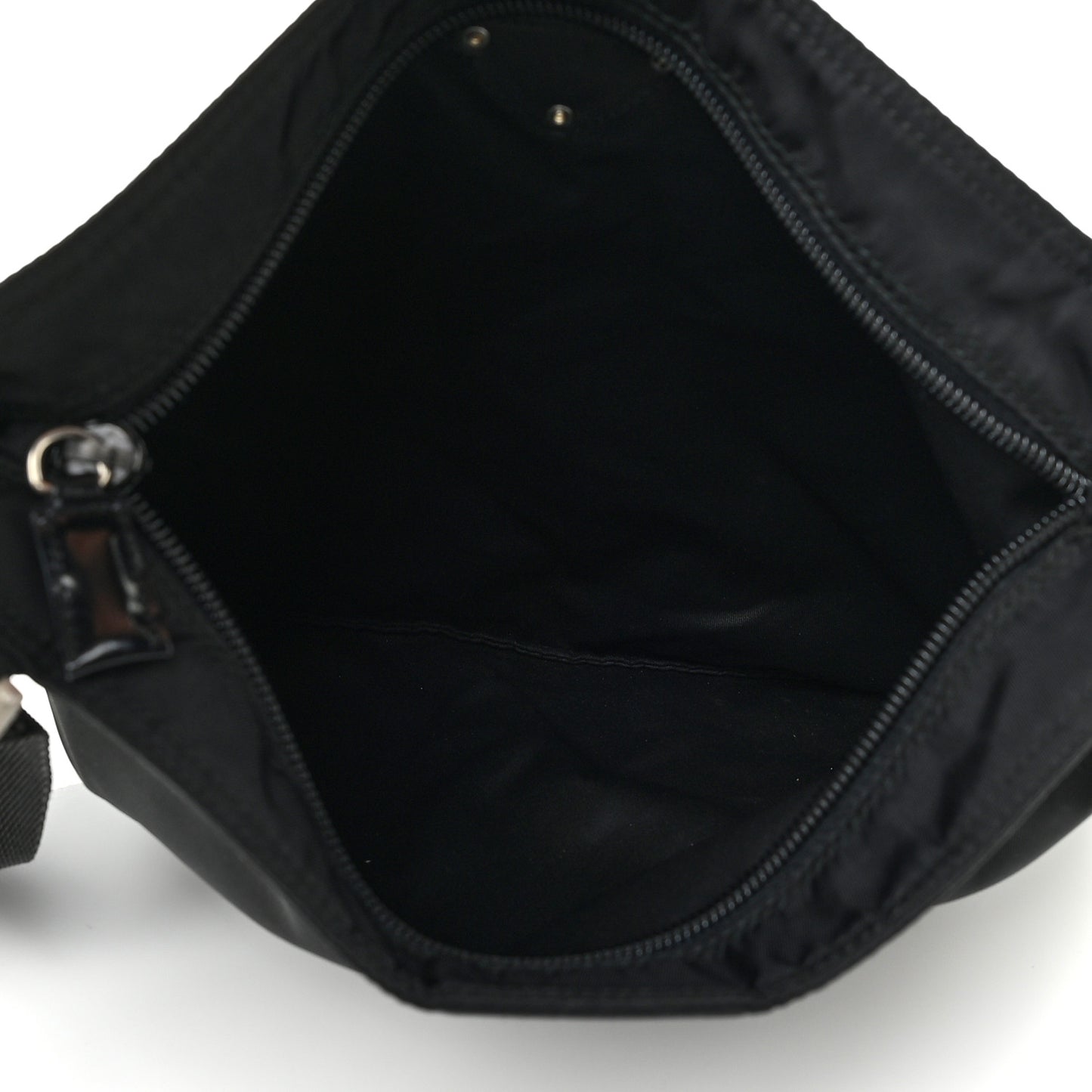 Nylon Saffiano Flat Messenger Bag Black