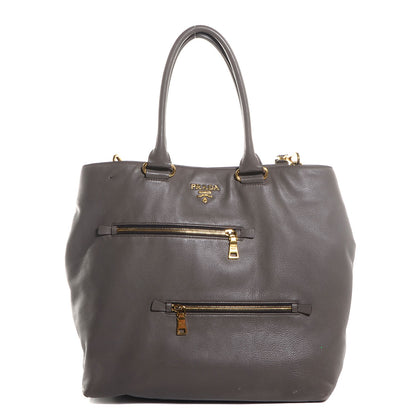 Prada Soft Calf Zipper Detail Tote Bambu 1 of 11