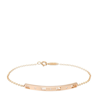 Tiffany 18K Rose Gold Diamond Atlas Bar Pierced Bracelet 1 of 3