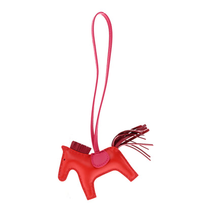Hermes Milo Lambskin Grigri Rodeo Horse Bag Charm PM Rouge Indien Rubis Rose Mexico 1 of 5