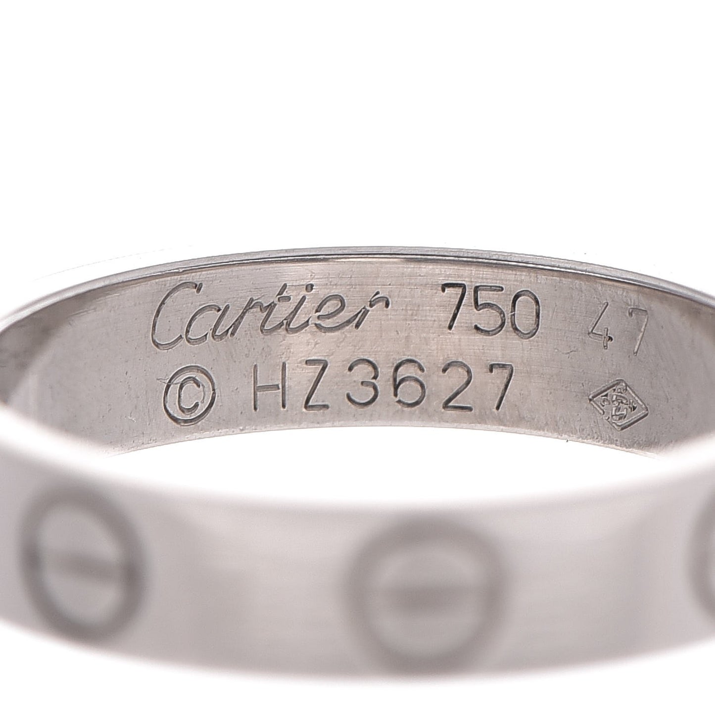 18K White Gold 3.5mm LOVE Wedding Band Ring 47 4