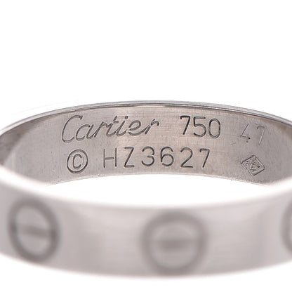 Cartier 18K White Gold 3.5mm LOVE Wedding Band Ring 47 4 3 of 3