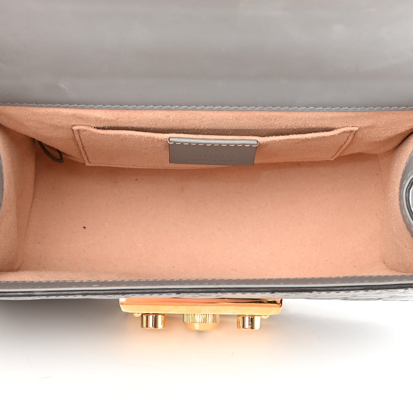 Guccissima Small Padlock Shoulder Bag Grey
