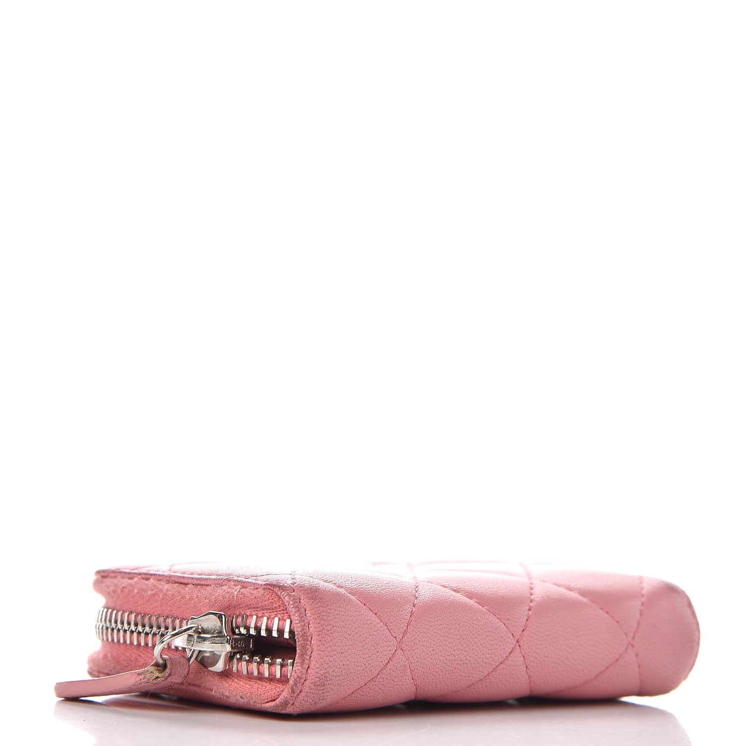 Chanel Lambskin Quilted Zip Around Coin Purse Wallet Pink 4 of 14