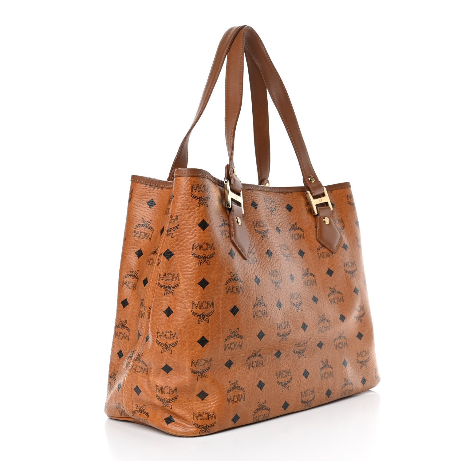 MCM Visetos Rudic Shopper Tote Cognac Orange 2 of 11