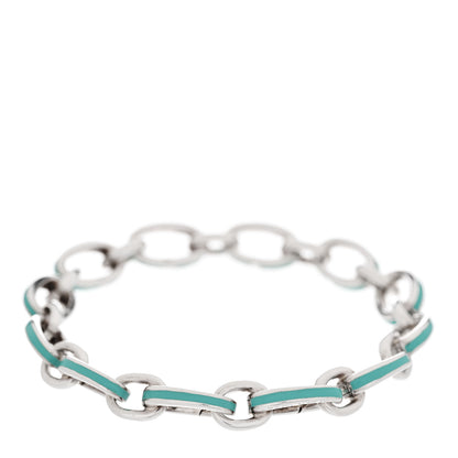 Tiffany Sterling Silver Enamel Clasping Link Bracelet Blue 2 of 4