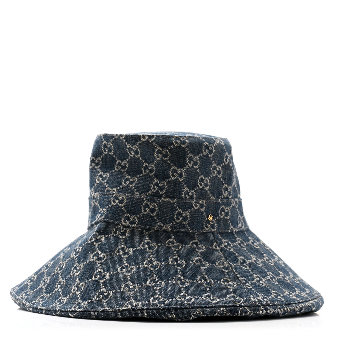 Denim GG Monogram Brim Hat M Blue Ivory