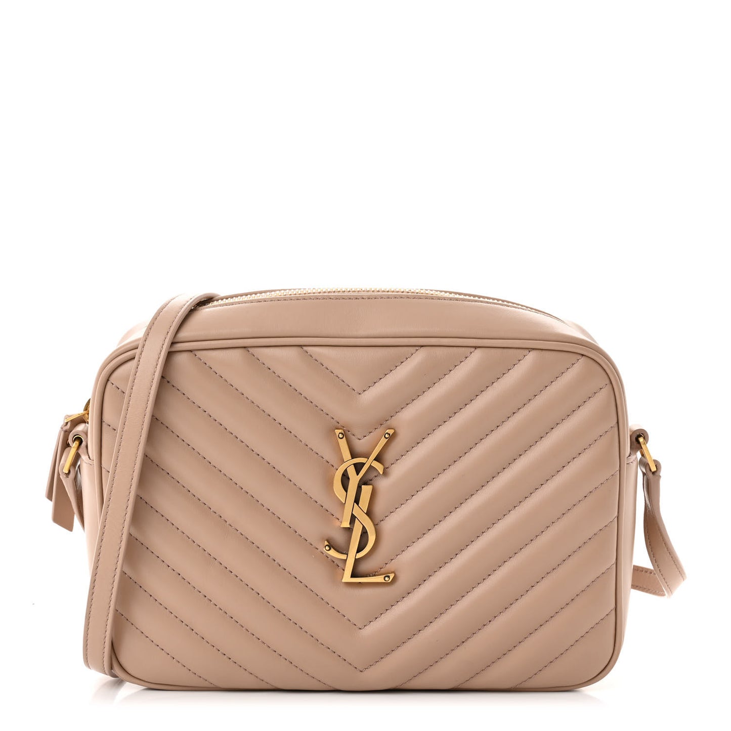 Calfskin Matelasse Monogram Lou Camera Bag Dark Beige