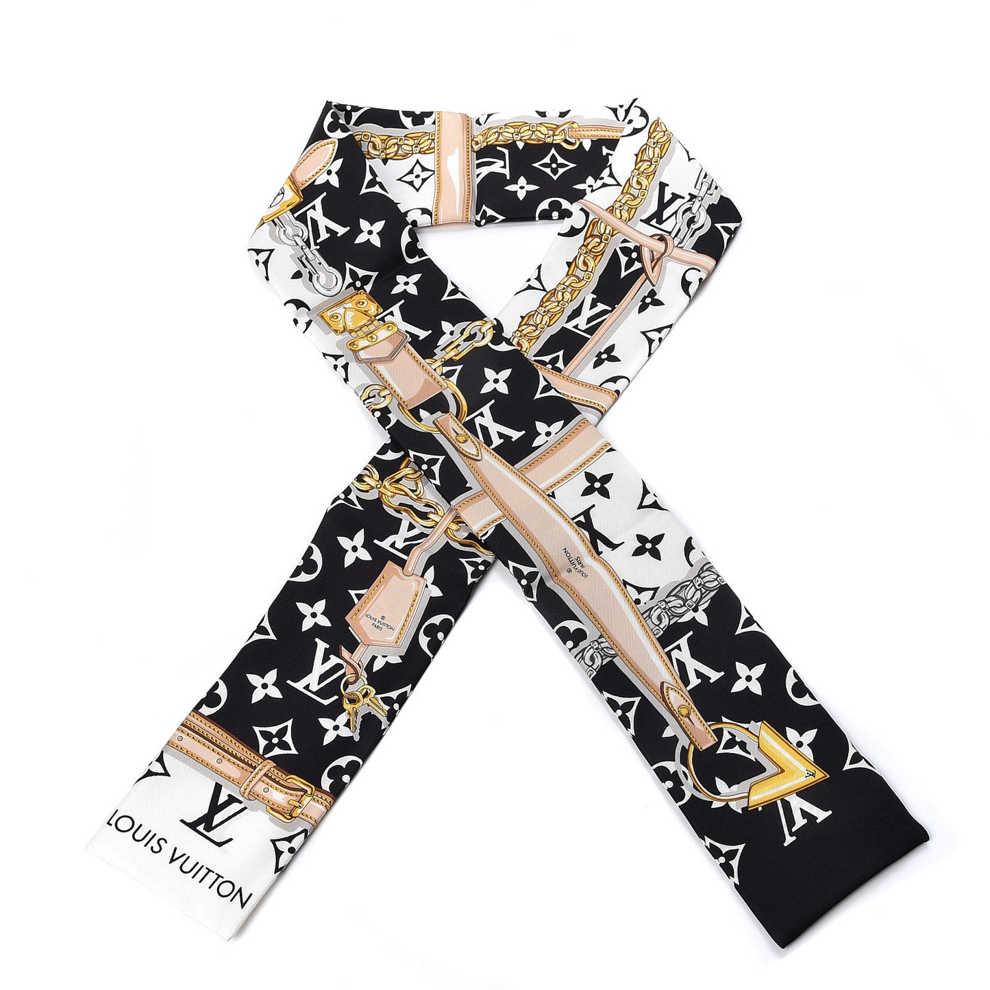 Silk Monogram Confidential Bandeau Black