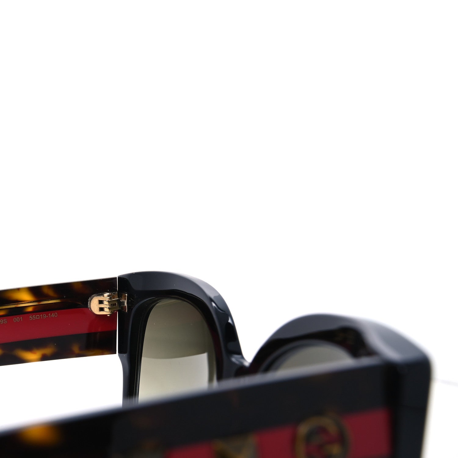 Gucci Acetate Square Frame Web Sunglasses GG0059S Black Tortoise 5 of 8