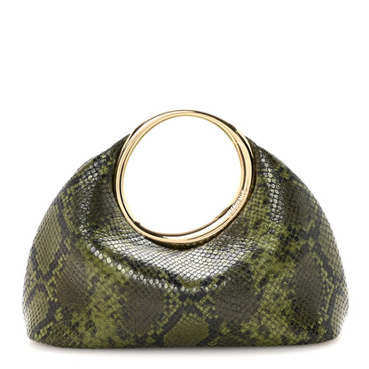Jacquemus Snakeskin Printed Lambskin Le Petit Calino Ring Top Handle Bag Green 1 of 9