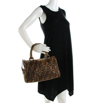 Fendi Zucca Vitello Medium Chef Boston Tobacco Oro Moro 2 of 8