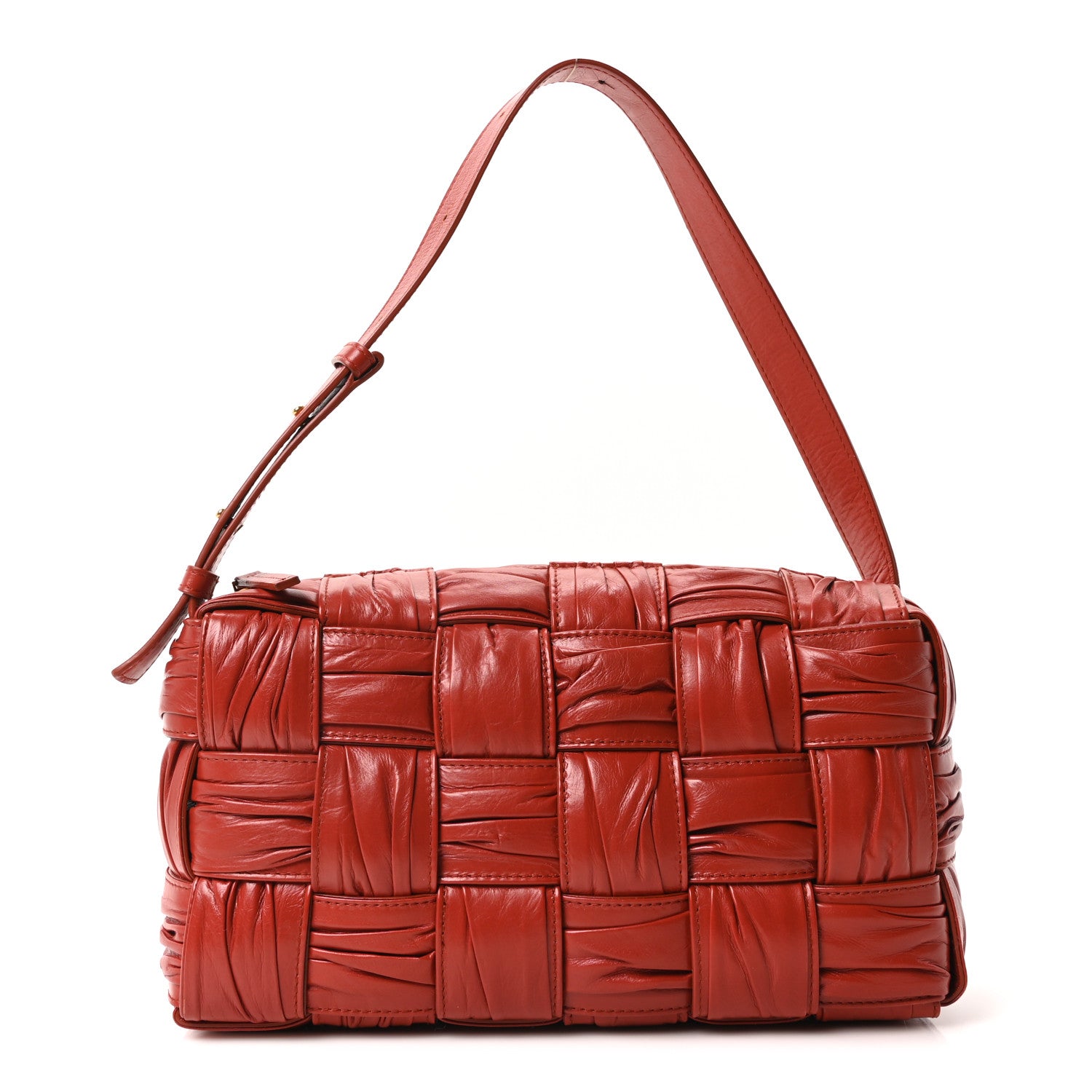 Bottega Veneta Calfskin Intreccio Plisse Camera Bag Syrup 1 of 10