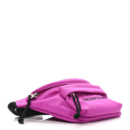 Balenciaga Sport Nylon Logo Embroidered Small Wheel Beltpack Fuchsia Black 4 of 8