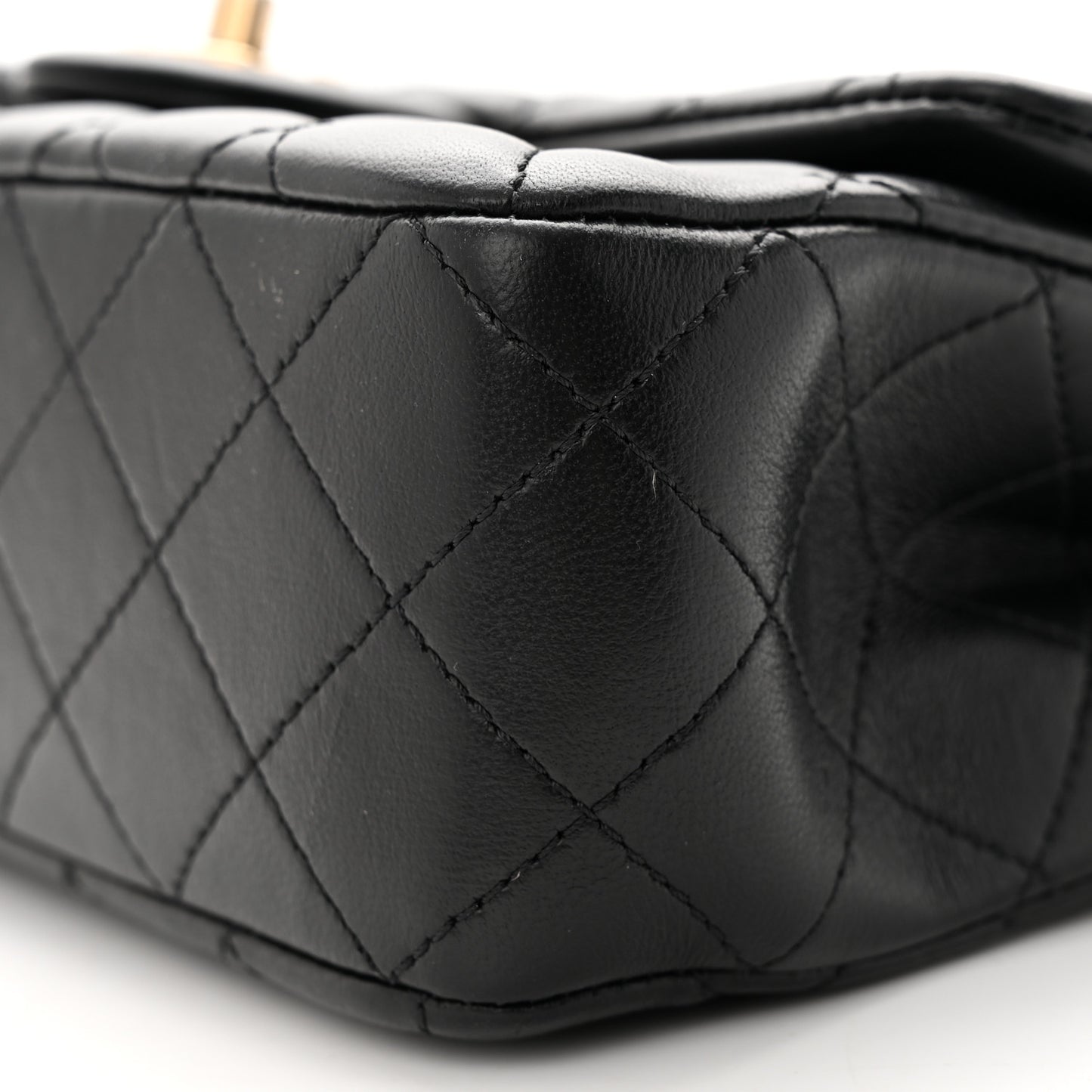 Lambskin Quilted Small Sweet Camellia Flap Black