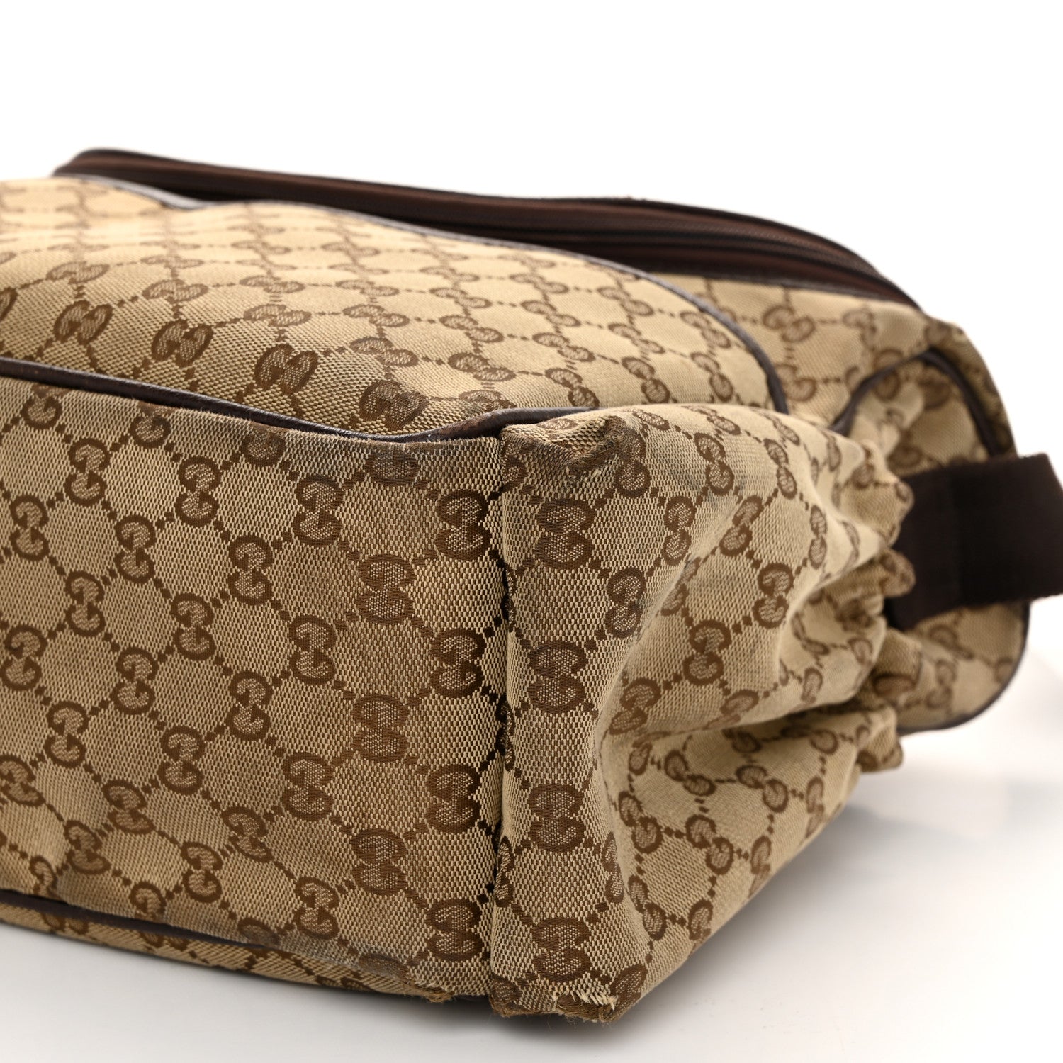 Gucci Monogram Natural Pigskin Large Diaper Bag Beige Ebony Cocoa Dark Chocolate 11 of 14