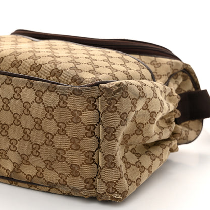Gucci Monogram Natural Pigskin Large Diaper Bag Beige Ebony Cocoa Dark Chocolate 11 of 14