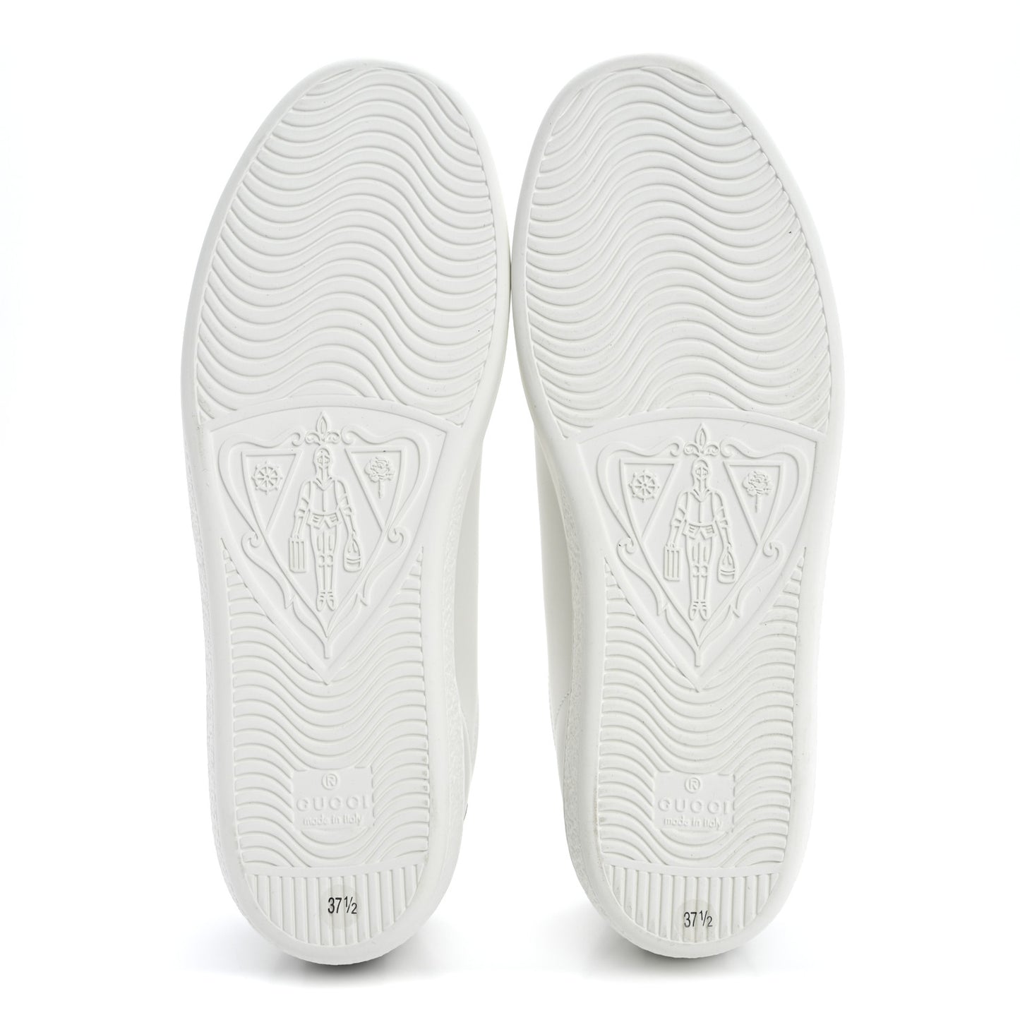 Calfskin Interlocking G Perforated Womens Ace Sneakers 37.5 White Grey Sky