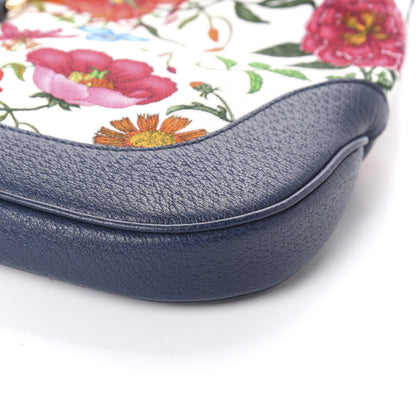 Gucci Canvas Flora Medium Jackie Hobo Blue Agata 9 of 9
