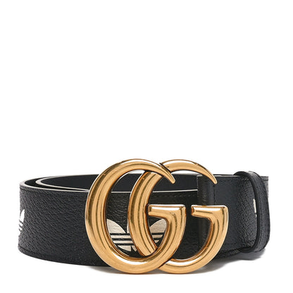 Gucci X ADIDAS Textured Dollar Calfskin Double G 40mm Belt 75 30 Black 1 of 7