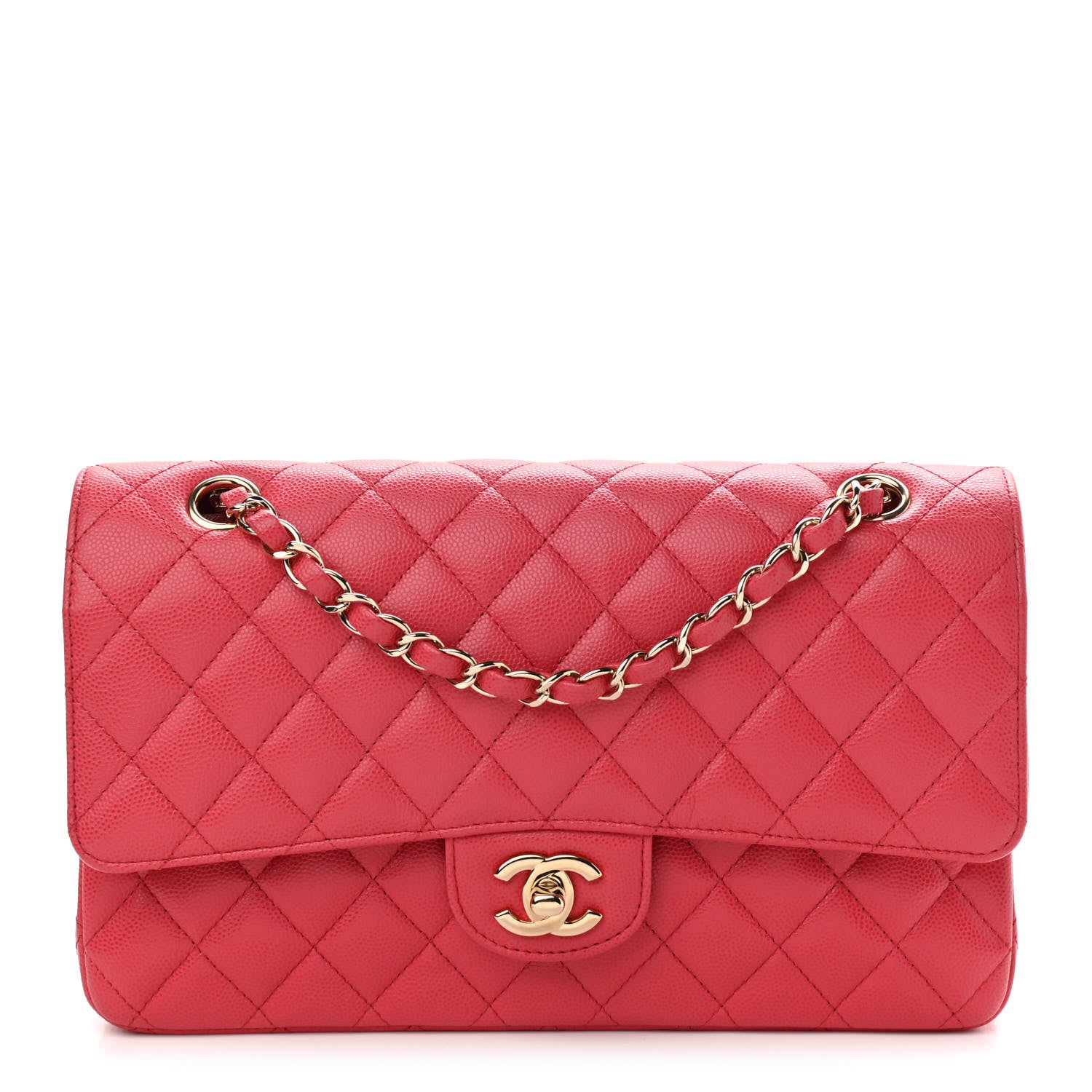 Chanel Caviar Quilted Medium Double Flap Dark Pink 1 of 8