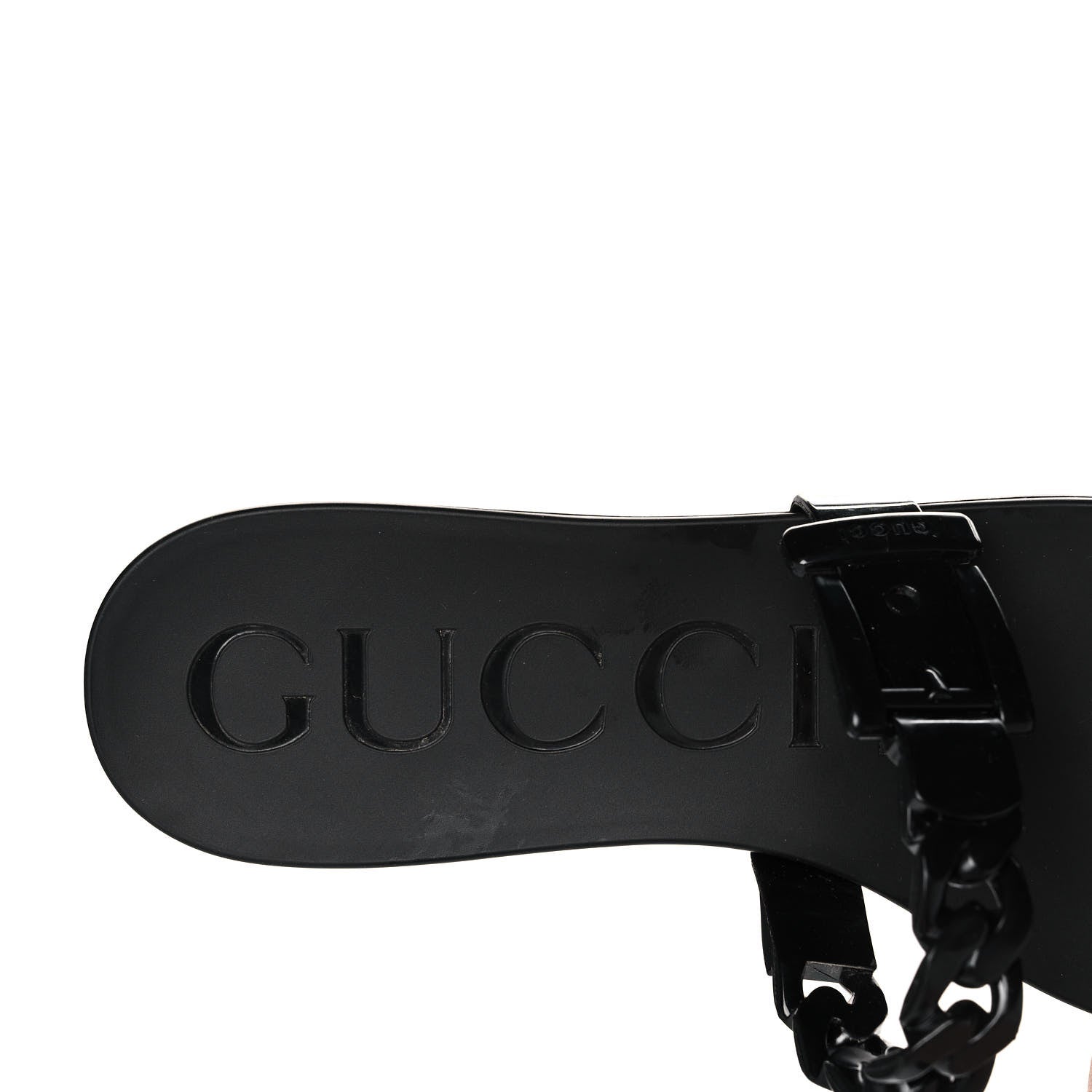 Gucci Rubber Womens Slide Sandals 38 Black 7 of 9