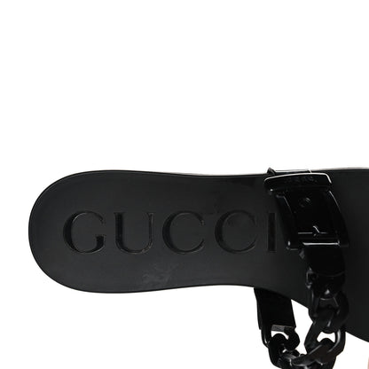 Gucci Rubber Womens Slide Sandals 38 Black 7 of 9