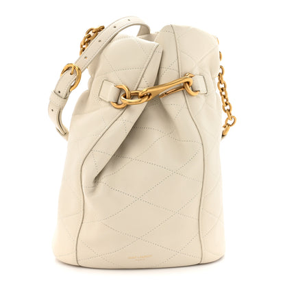 Saint Laurent Lambskin Quilted Le Maillon Bucket Bag Crema Soft 1 of 10