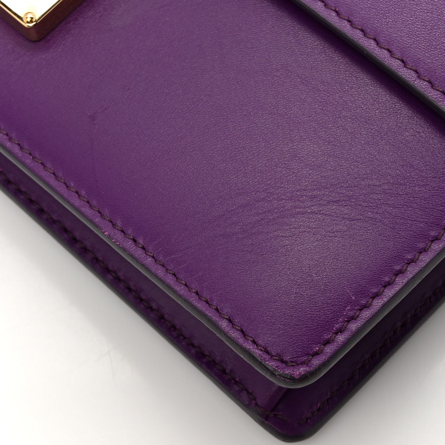 Smooth Calfskin Medium Aileen Gancio Lock Shoulder Bag Grape Rosso