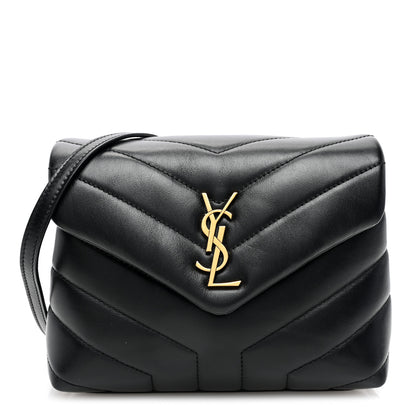 Saint Laurent Calfskin Y Quilted Monogram Toy Loulou Crossbody Bag Black 1 of 10
