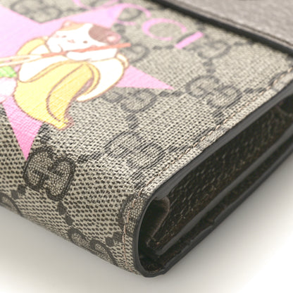Gucci X BNF GG Supreme Monogram Textured Dollar Calfskin Bananya Print Mini Top Slip Handle Bag Beige Ebony Multicolor New Acero 11 of 12