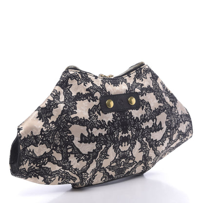 Alexander McQueen Silk De Manta Lace Print Clutch 3 of 10