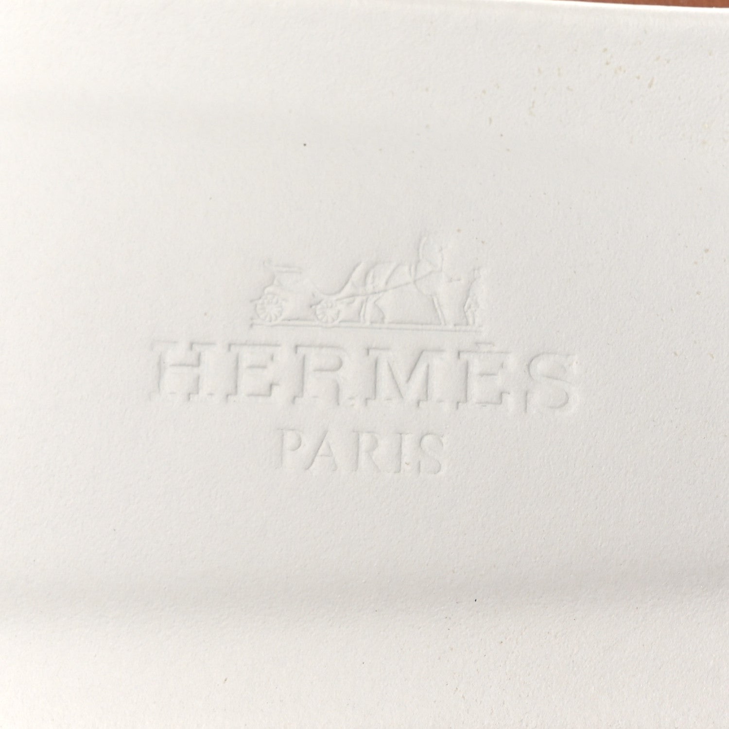 Hermes Box Calfskin Oran Sandals 38 White 9 of 11