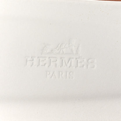 Hermes Box Calfskin Oran Sandals 38 White 9 of 11