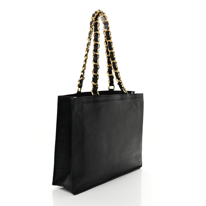 Chanel Lambskin CC Tote Navy 4 of 13