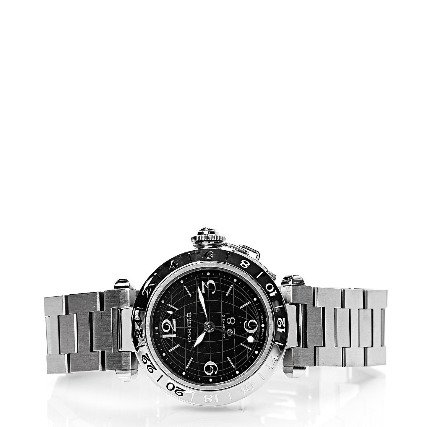 Stainless Steel 35mm Pasha C Big Date Automatic Watch Black