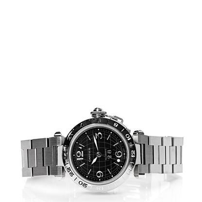 Cartier Stainless Steel 35mm Pasha C Big Date Automatic Watch Black 2 of 5