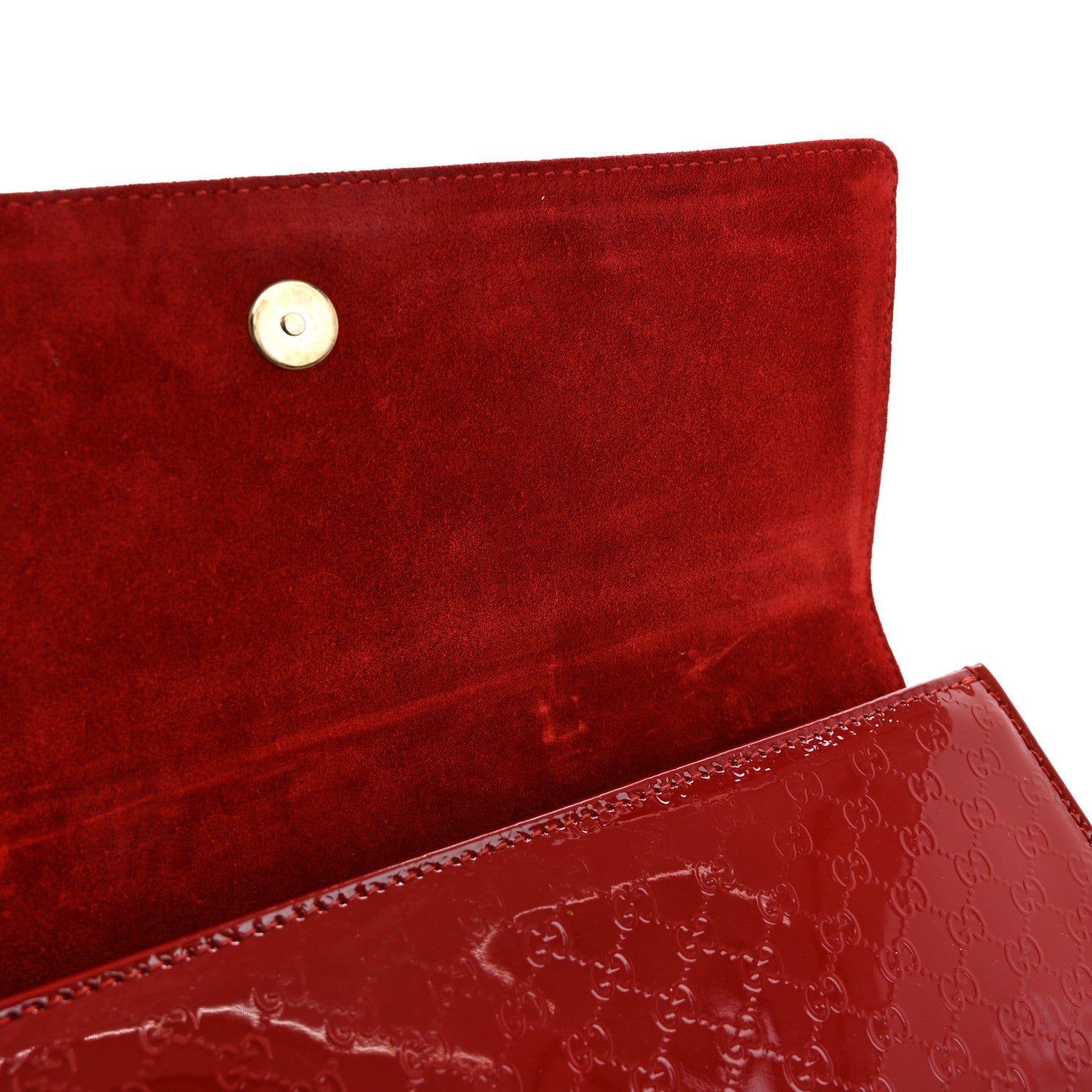 Gucci Patent Microguccissima Small Broadway Clutch Red 10 of 11