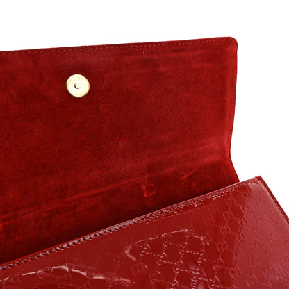 Gucci Patent Microguccissima Small Broadway Clutch Red 10 of 11