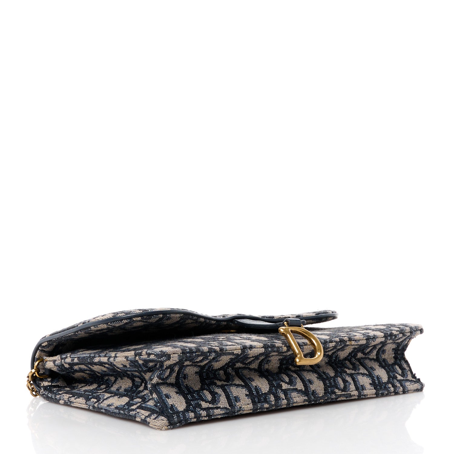 Christian Dior Oblique Saddle Chain Pouch Blue 4 of 10