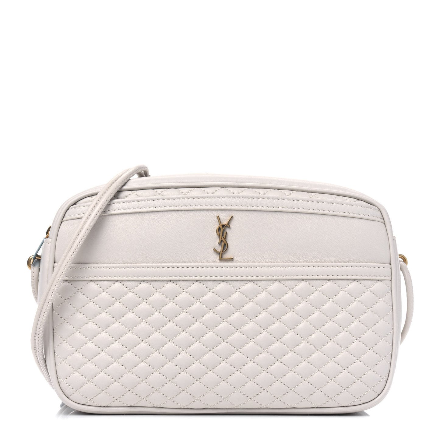 Lambskin Quilted Victoire Camera Bag Blanc Vintage